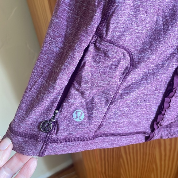 Lululemon Run Free Dash Ruffle Tank Heathered Plum - Size 10 - Picture 7 of 9